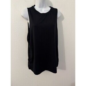 Fabletics Dry-Flex Open Back Tank Top Size Large Black Stretch Yoga Gym